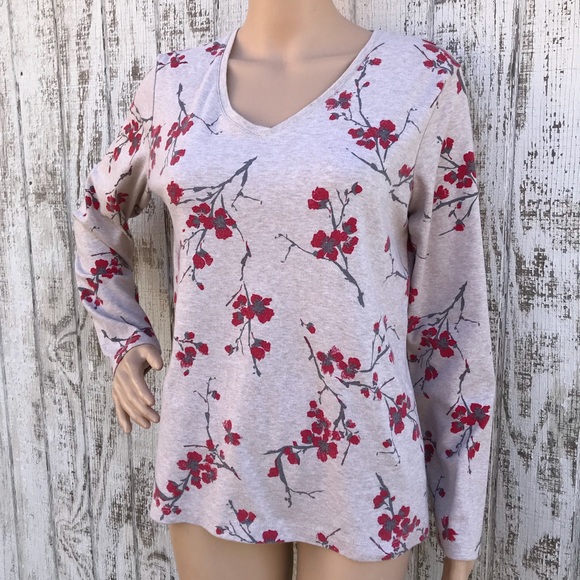 croft & barrow Tops - Croft & Barrow Cherry Blossom Top
